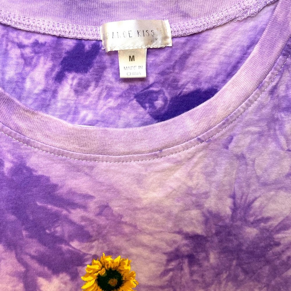 Good Vibes Purple Tie-Dye Cropped Tee - Picture 2 of 6